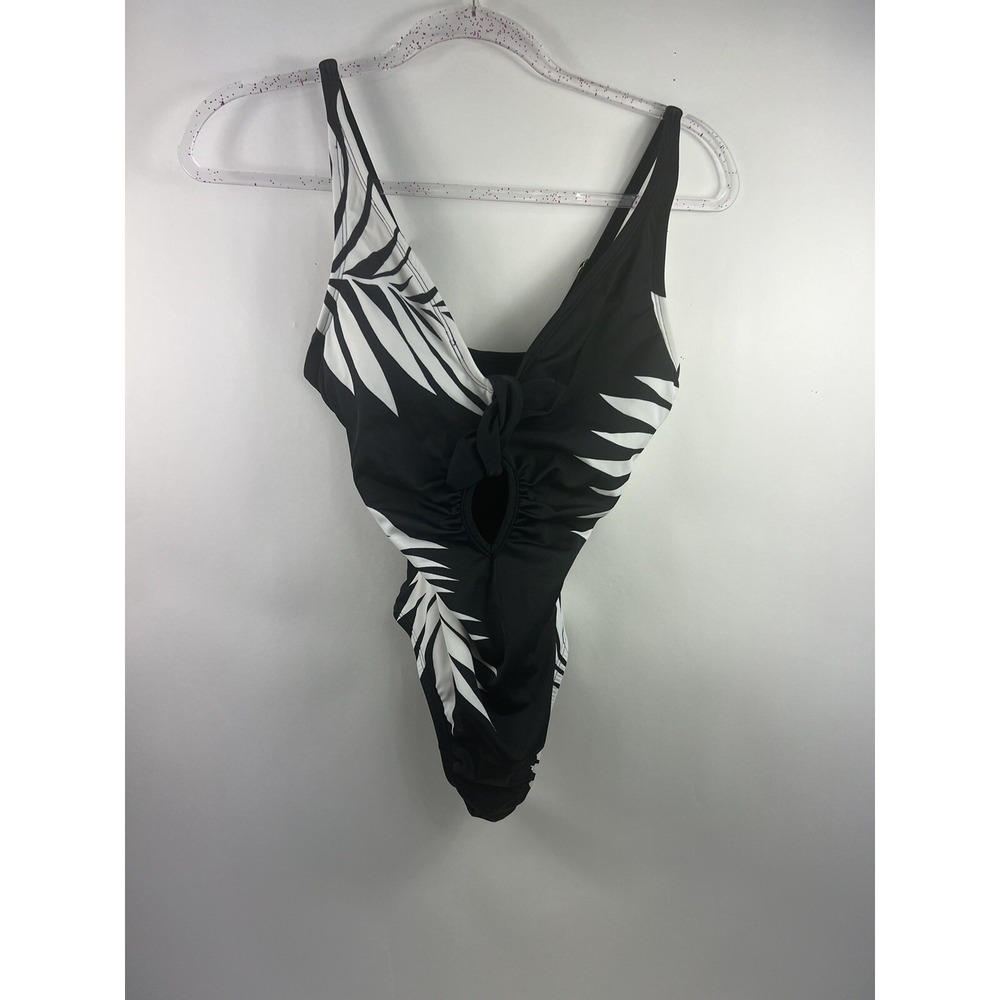 Kona Sol Swimsuit Women's Sz S Black/White Adj.‎ Straps Keyhole